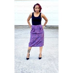 Vintage Cosmo Print Skirt